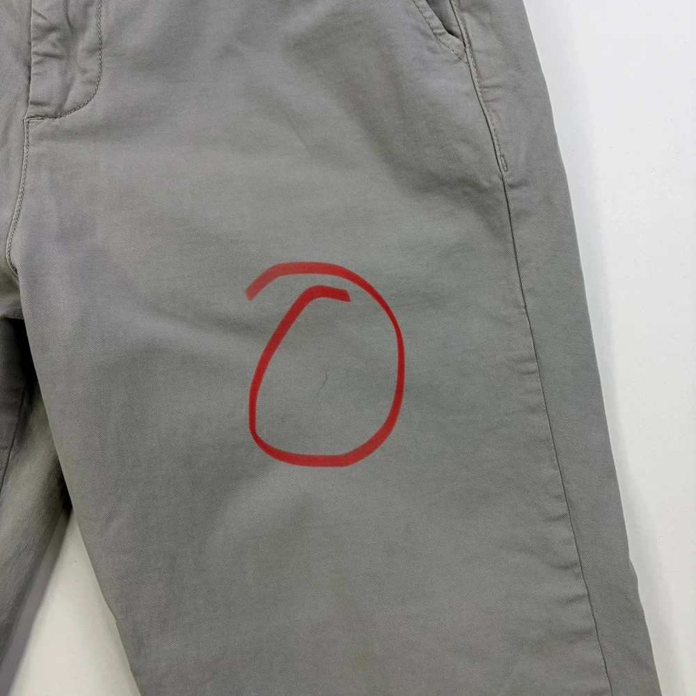 Marine Layer Saturday Slim Chino Pants Mens 32x30 Grey Organic Cotton Stretch
